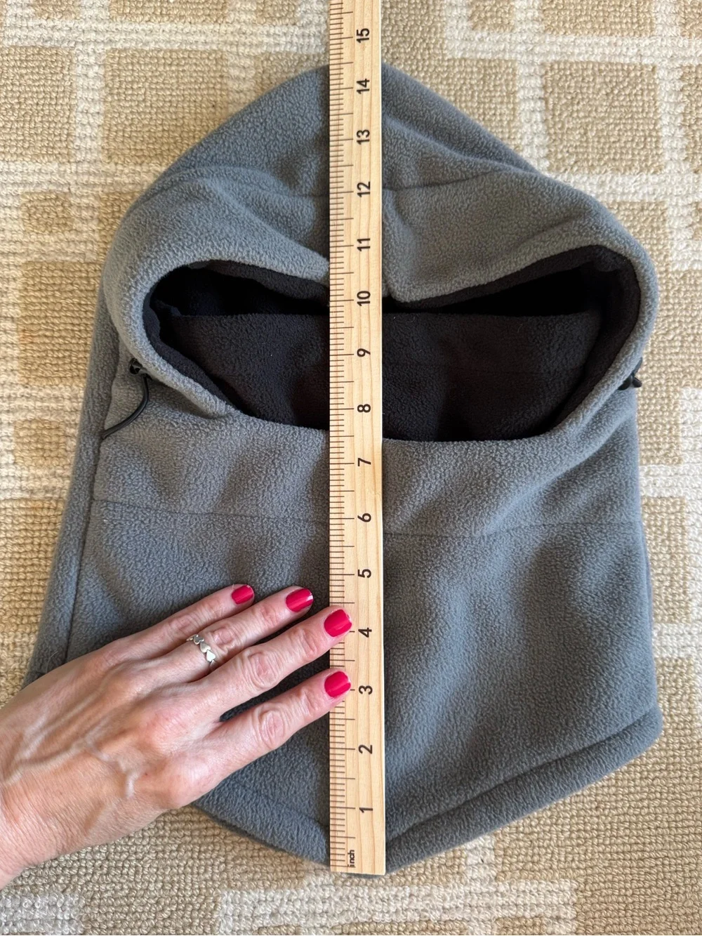 Fleece Hood Balaclava Neck Gaiter Snowboarding Skiing Face Cover Gray One Size